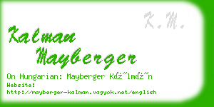 kalman mayberger business card